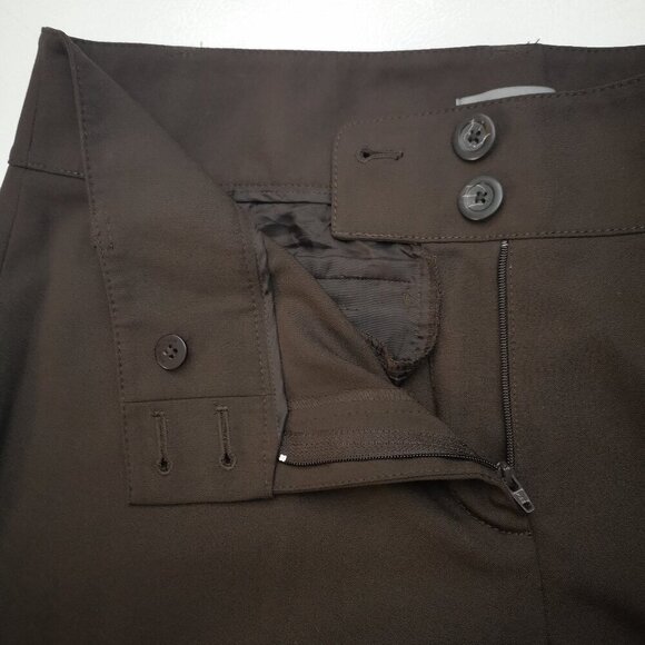 Ann Taylor Margo Ladies Size 12 Dark Brown Straight Legs Dress Pants - Picture 7 of 10